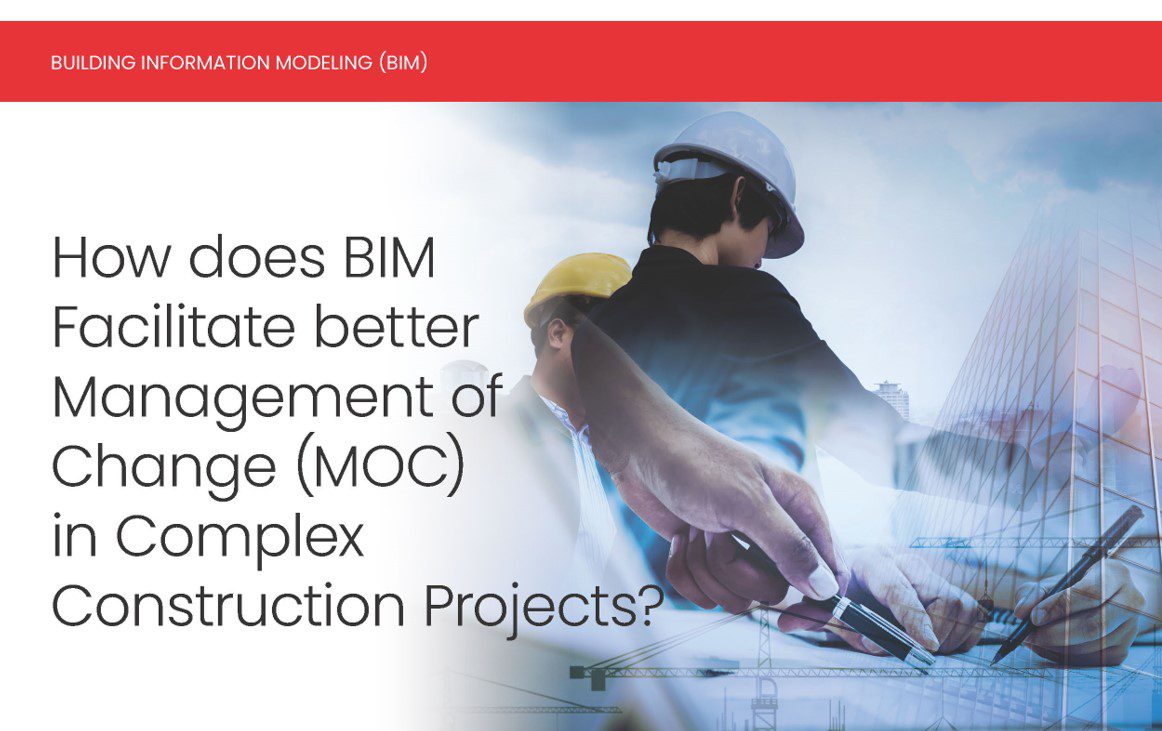 A graphic of construction workers and technical drawings promoting BIM.